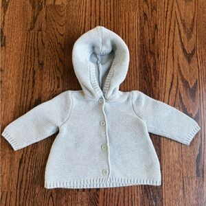 Old Navy Baby Gray Hooded Knit Sweater - Size 6-12 months